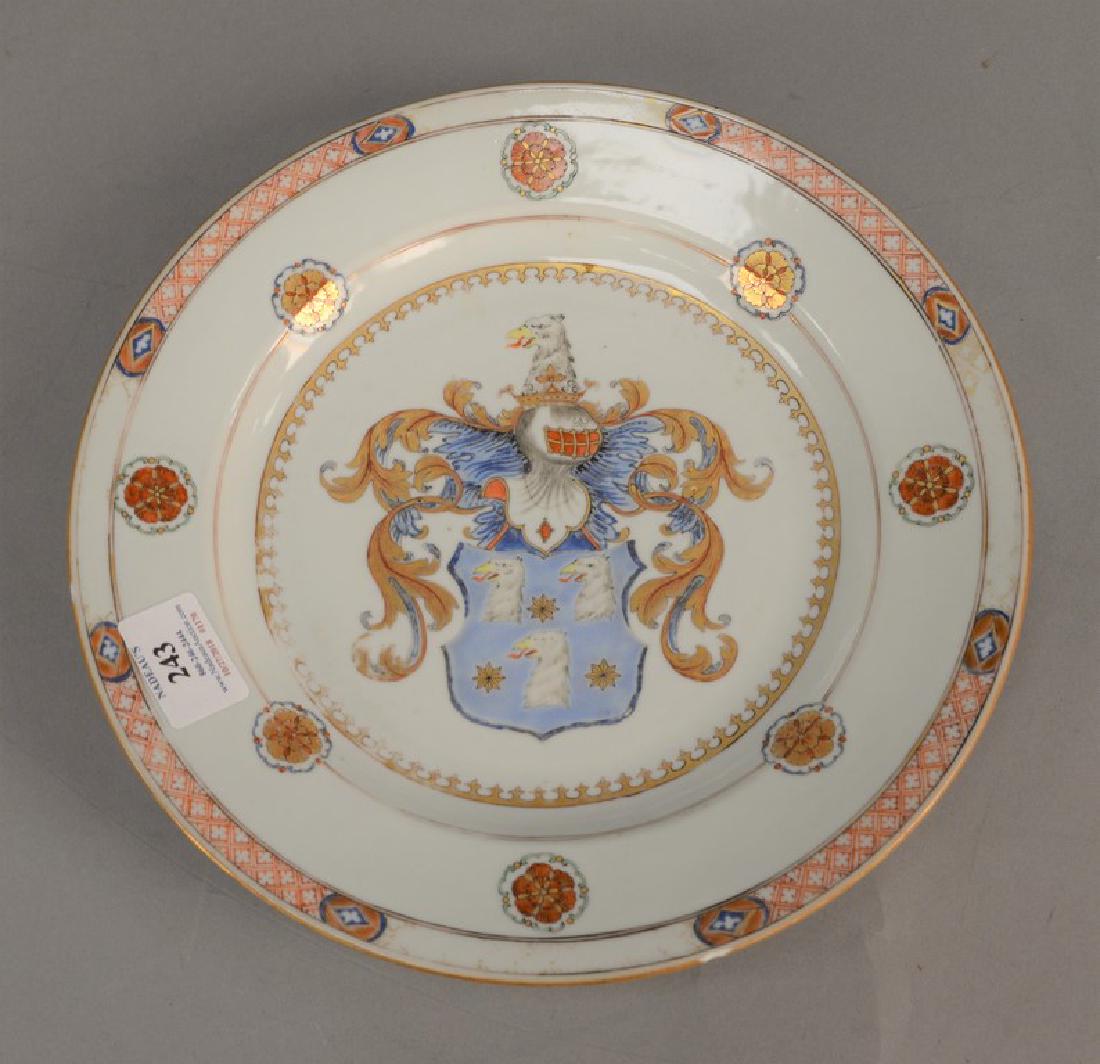 Chinese export deep plate with coat of arms (two rim (1 of 6)