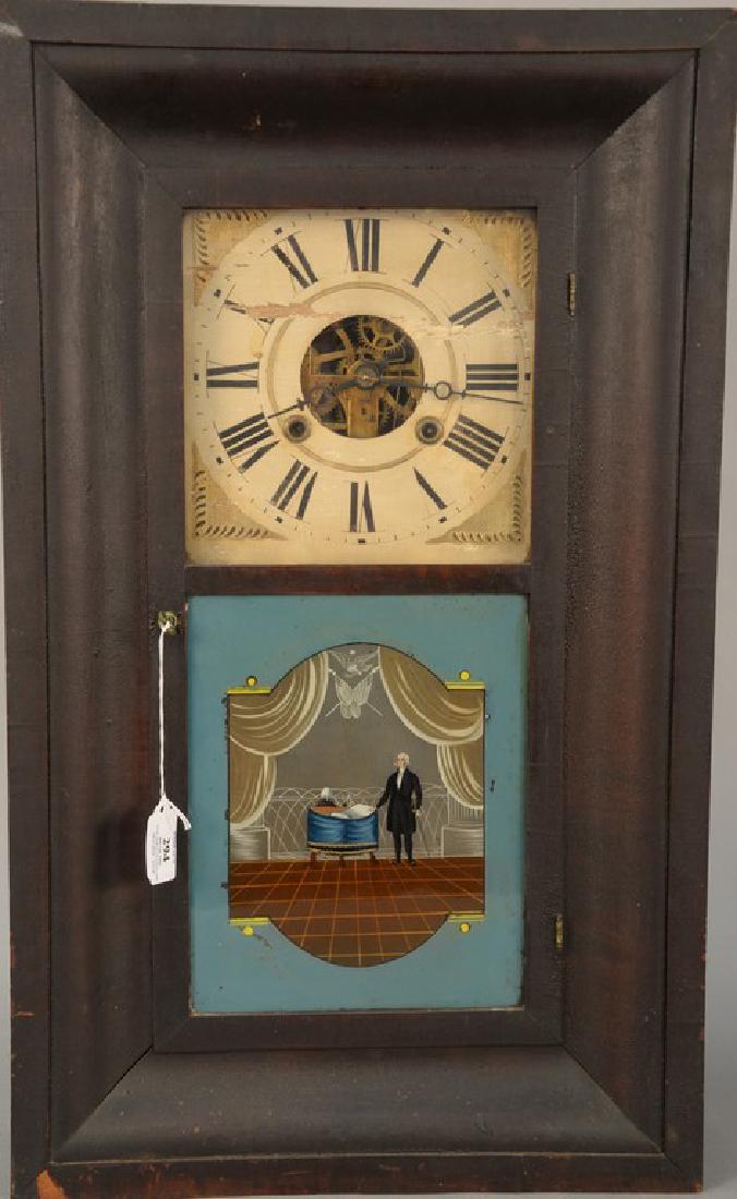 William S. Johnson ogee clock having reverse painted (1 of 7)