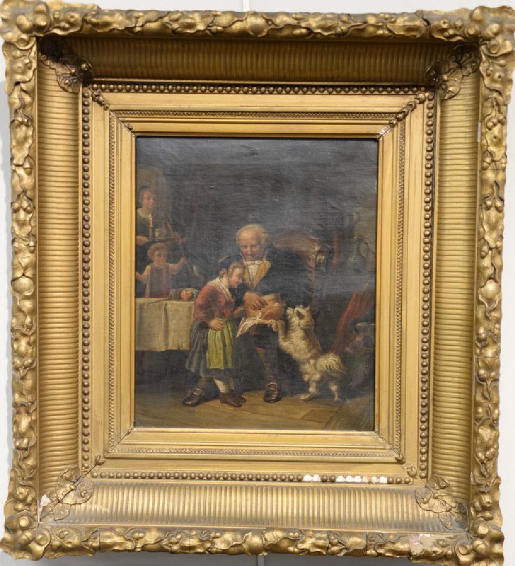 German School (19th century) oil on canvas interior (1 of 6)