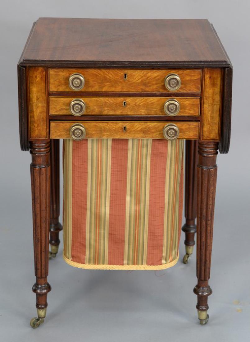 Sheraton mahogany table with two drawers plus bag (1 of 6)