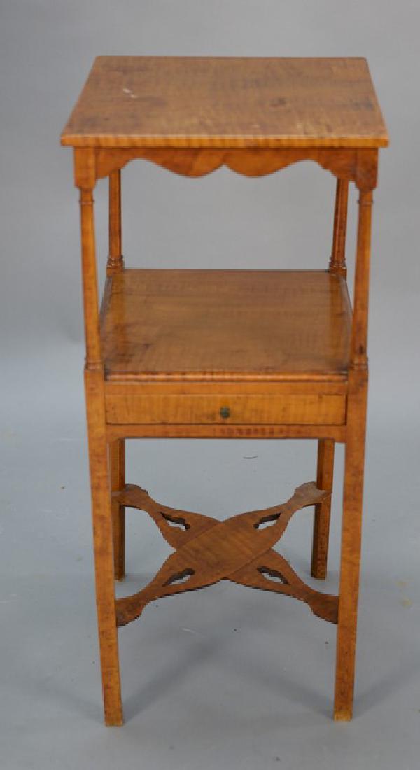Federal tiger maple washstand, two tier with one (1 of 5)