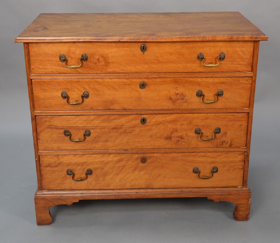 Chippendale four drawer chest on bracket feet.  height (1 of 5)