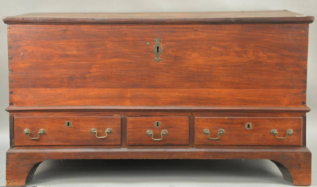 Walnut Chippendale blanket chest with lift top over (1 of 3)