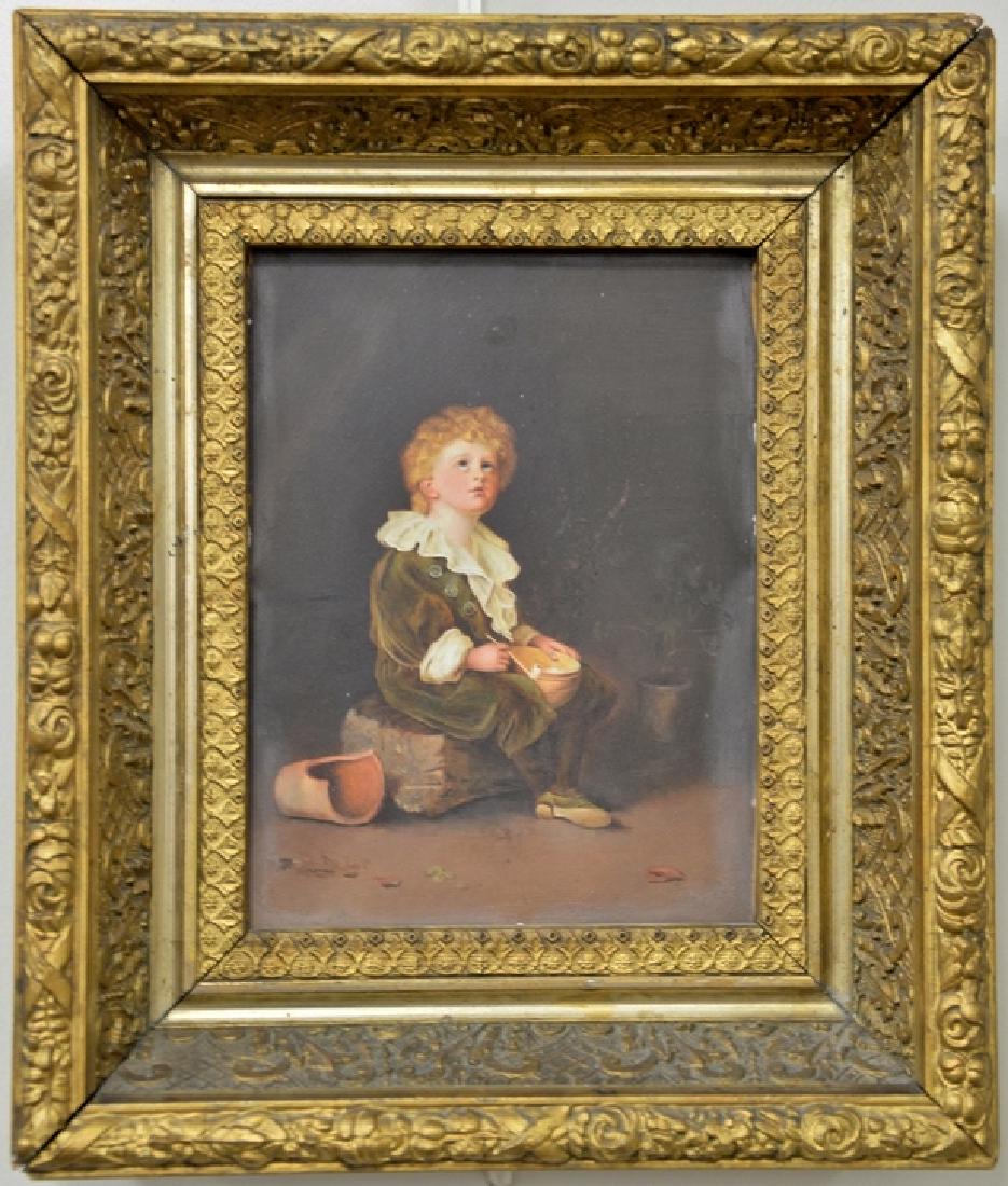 Maud Blacker (19th century), after Sir John Everett: Maud Blacker (19th century), after Sir John Everett Millais (1829-1896), "Bubble Boy", great example of original having Boy Blowing Bubbles, unsigned, written on verso: Awarded 1st Place Skip; Richmon