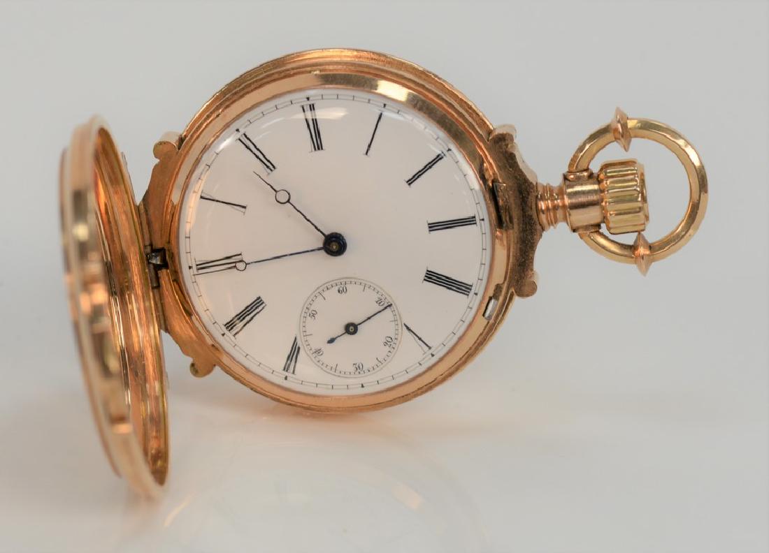 18 karat gold closed face pocket watch, signed on (1 of 5)