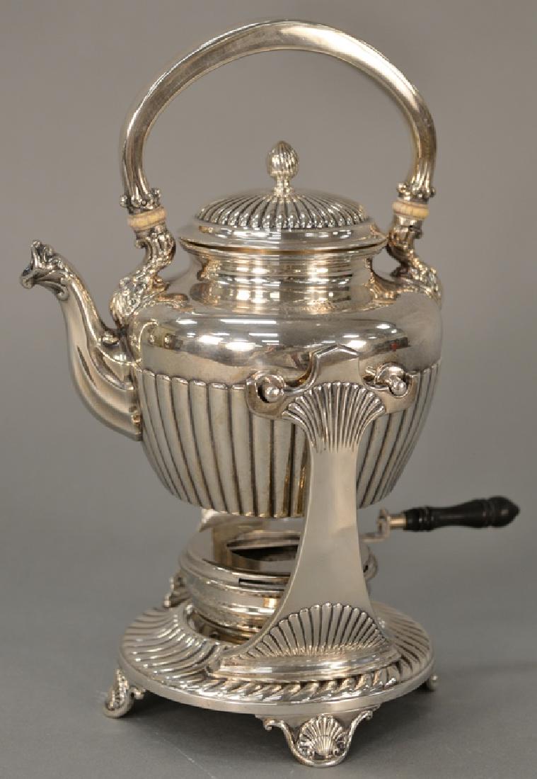 Gorham sterling silver hot water pot on stand with (1 of 4)