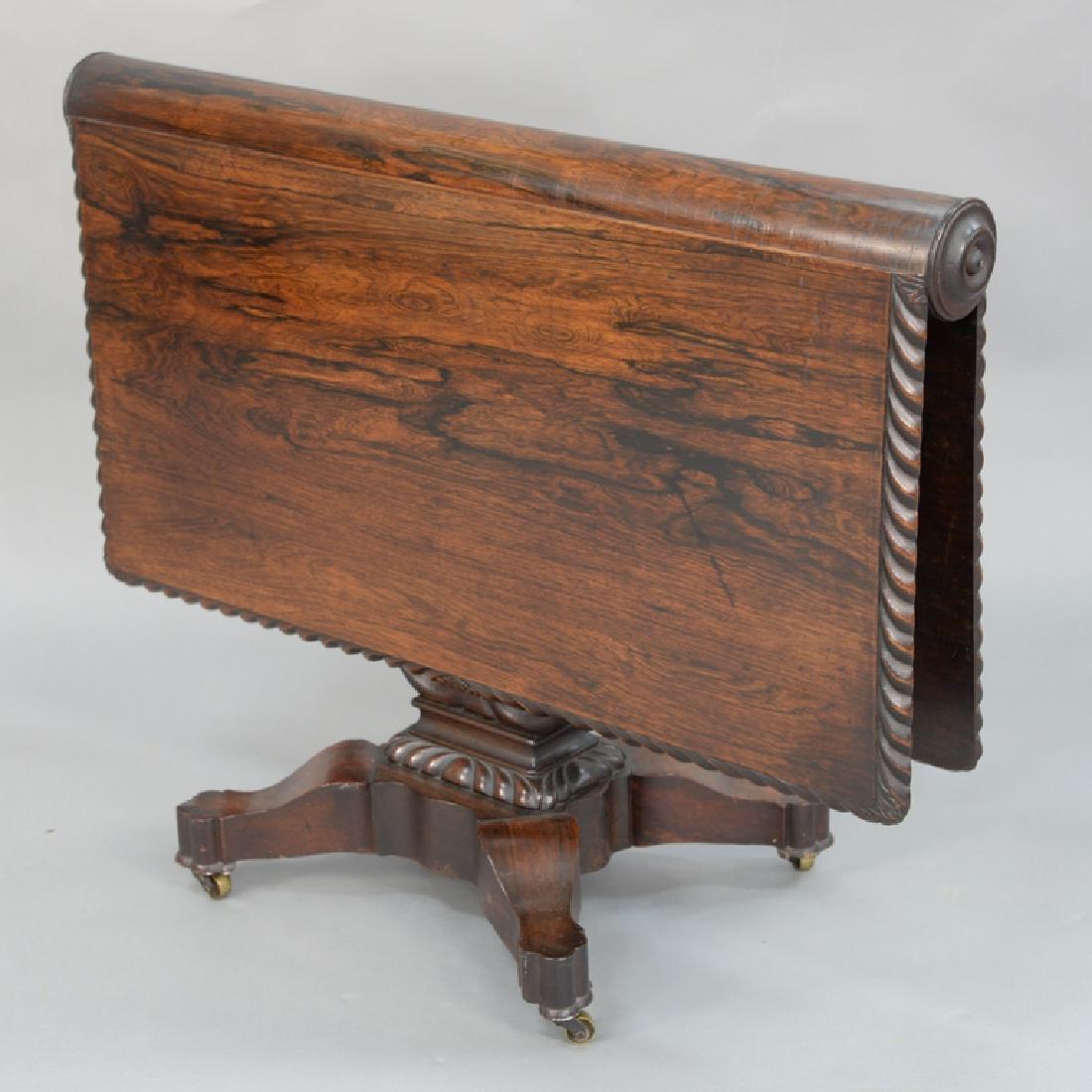 Rosewood tuck-away table with rope carved edge on (1 of 4)