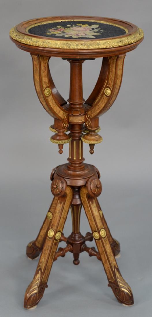 Renaissance Revival stand with needle point center, (1 of 6)