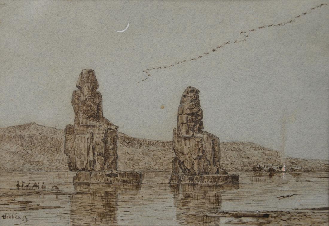 Narcisse Berchere (1819-1891),  pen and brown ink on (1 of 4)