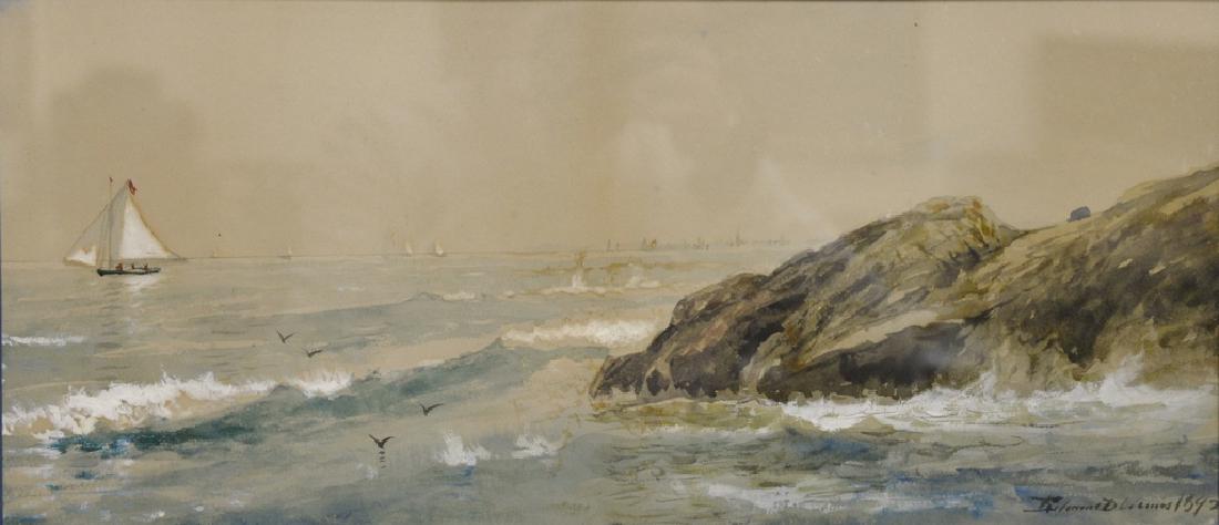 Edmund Darch Lewis (1835-1910),  watercolor,  Seascape, (1 of 3)