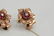 14 karat pink gold earrings, set with five rubies and - 2