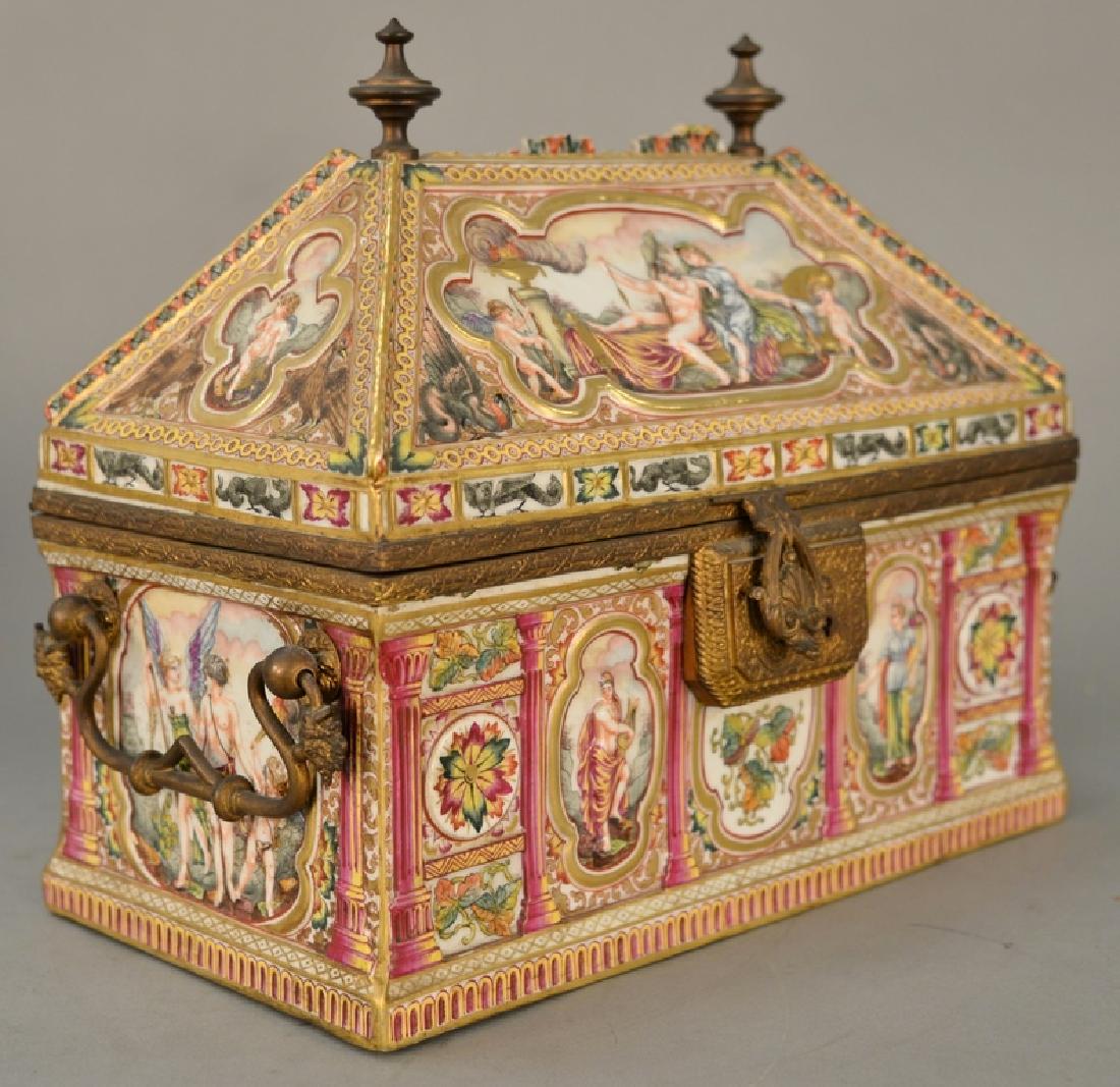 Large capodimonte valuables chest with domed angled (1 of 6)