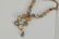 14 karat gold sapphire and diamond necklace, - 4