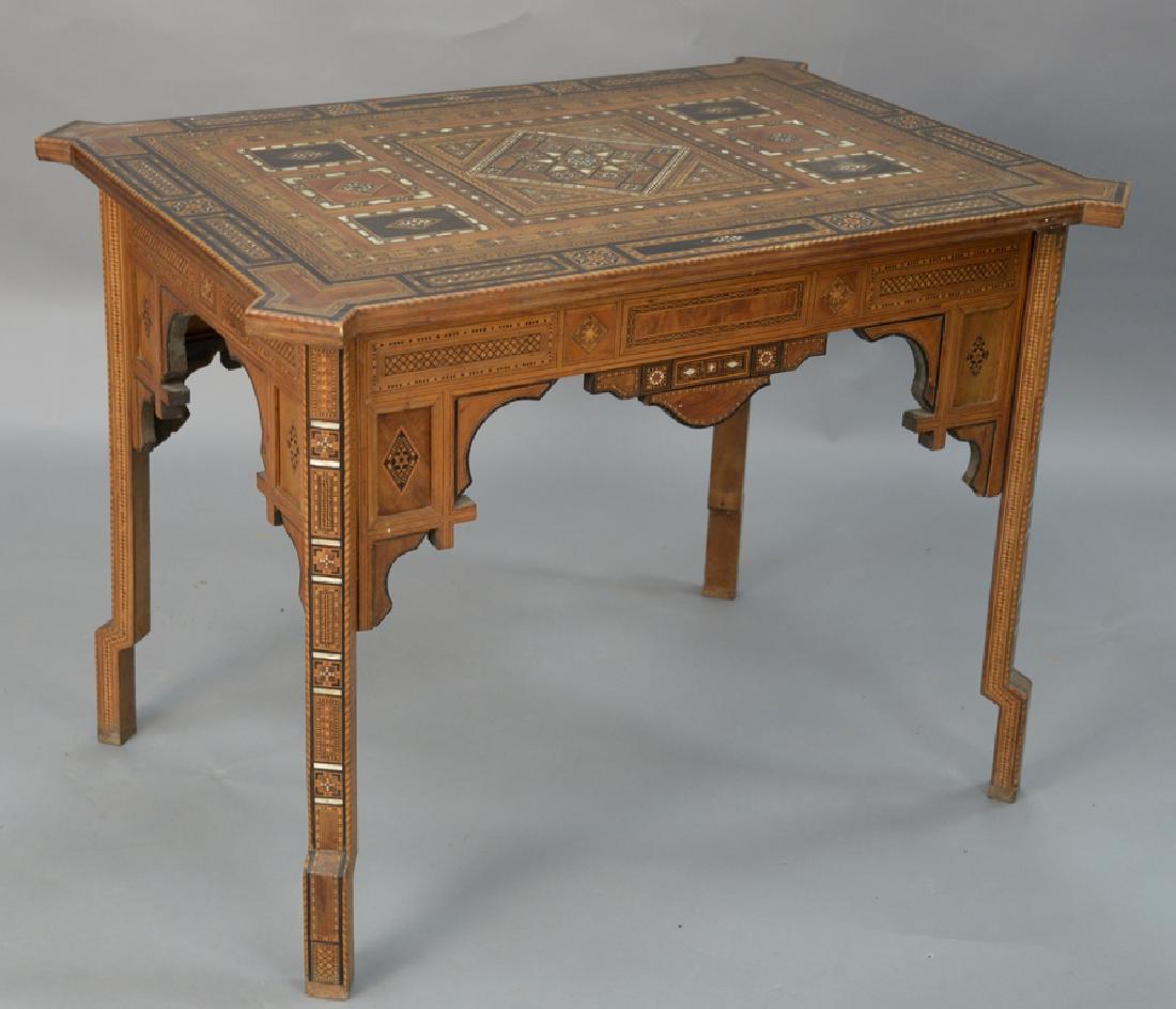 Mid-Eastern table of various woods and mother of pearl (1 of 4)