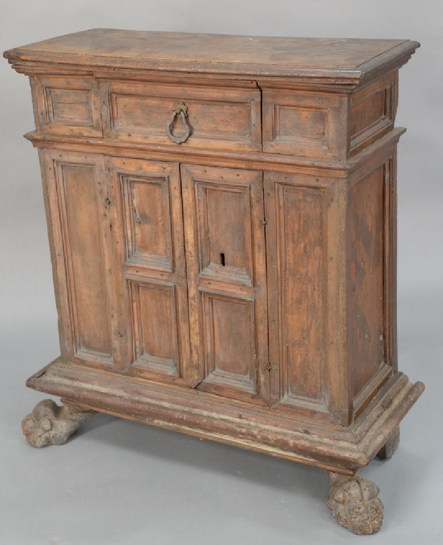 Continental carved walnut commode,  possibly late 17th (1 of 4)