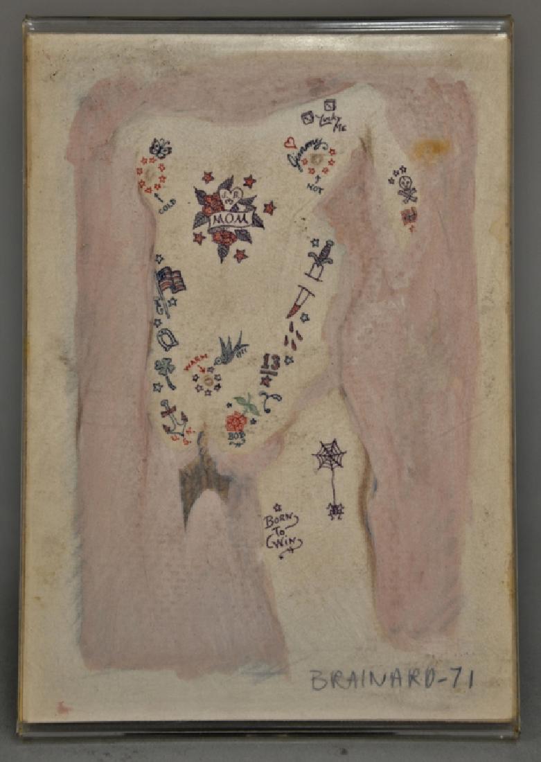 Joe Brainard (1942-1994), mixed media, untitled tattoo (1 of 5)