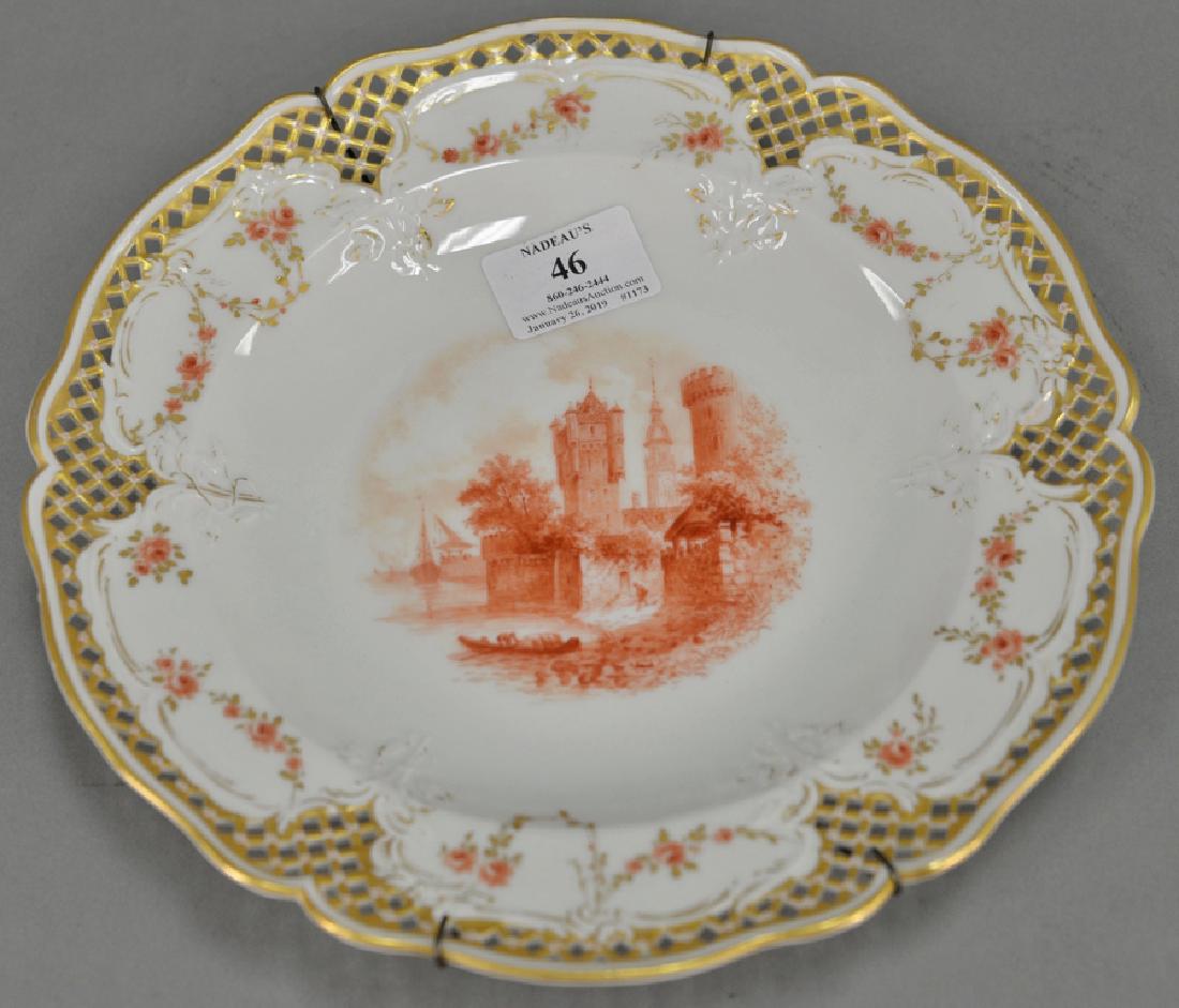 Set of seven KPM porcelain plates with reticulated (1 of 8)