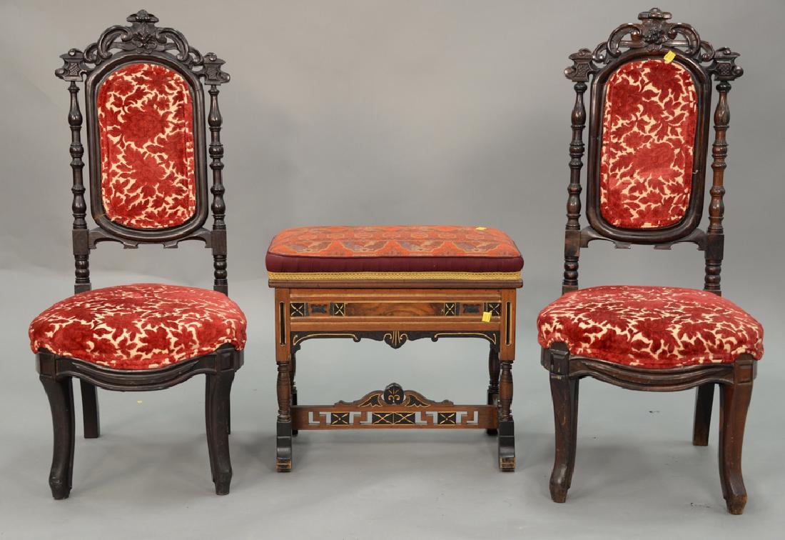 Three piece lot to include two chairs ht. 38 in. and (1 of 6)