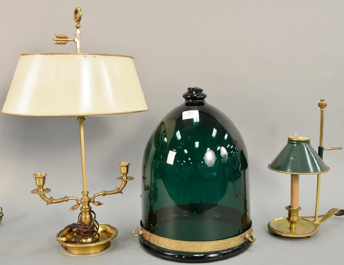 Three piece group to include green glass hanging bell (1 of 7)