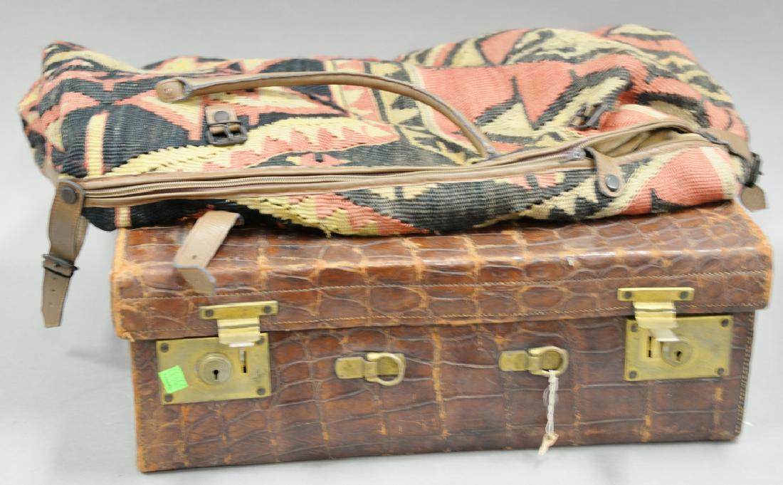Group lot to include alligator suitcase (ht. 15 in., (1 of 9)