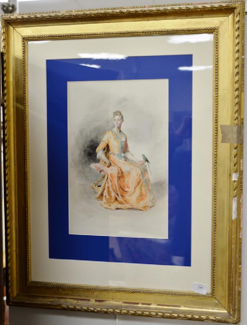 Gustave Jean Jacquet (1846-1909), watercolor on paper, (1 of 5)