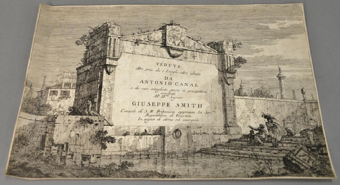 Vedute Da Antonio Canal Giuseppe Smith etching, cut (1 of 5)