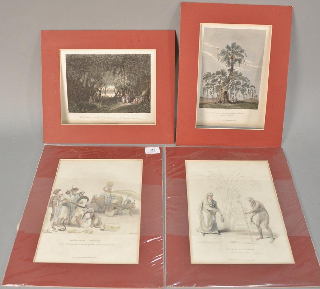 Group of ten Oriental engravings to include a set of (1 of 11)