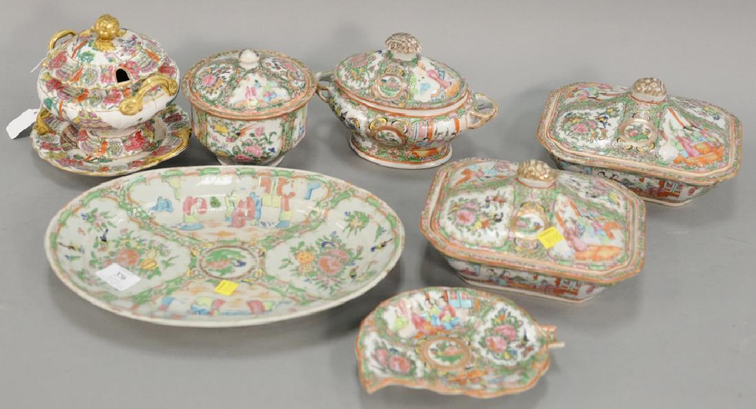 Eight piece lot to include a pair of rose medallion (1 of 6)