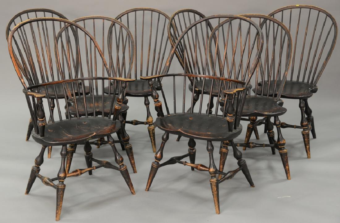 D R Dimes Set Of Eight Windsor Style Chairs Six Side Jan 26