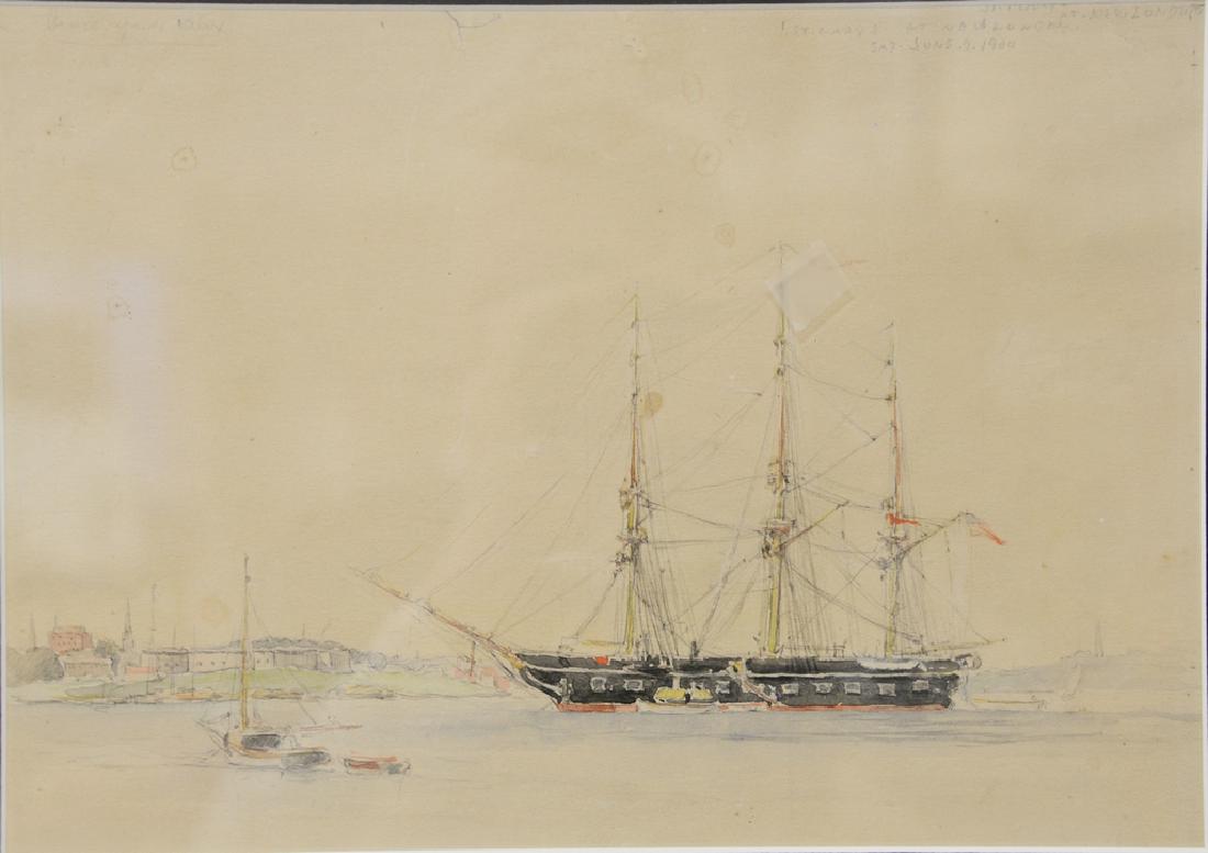 Reynolds Beal (1866-1951), watercolor on paper, St.: Reynolds Beal (1866-1951), watercolor on paper, St. Mary's at New London, Sat. June 9, 1900. sight size 9" x 12 3/4"*IMPORTANT NOTE: No credit card payments will be accepted for silver, gold, or jewel