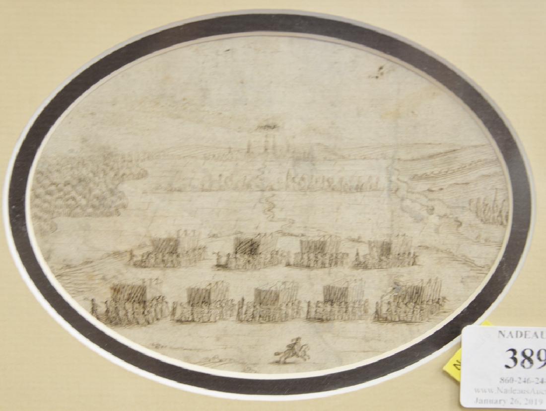 17th/18th Century Flemish School pen and ink, Phalanx (1 of 3)