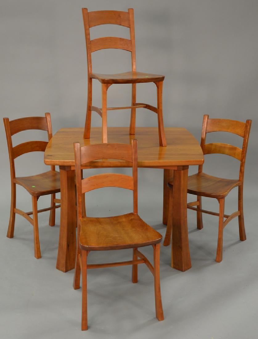 Paul Sturm five piece cherry set. ht. 29 1/2 in., top: (1 of 5)