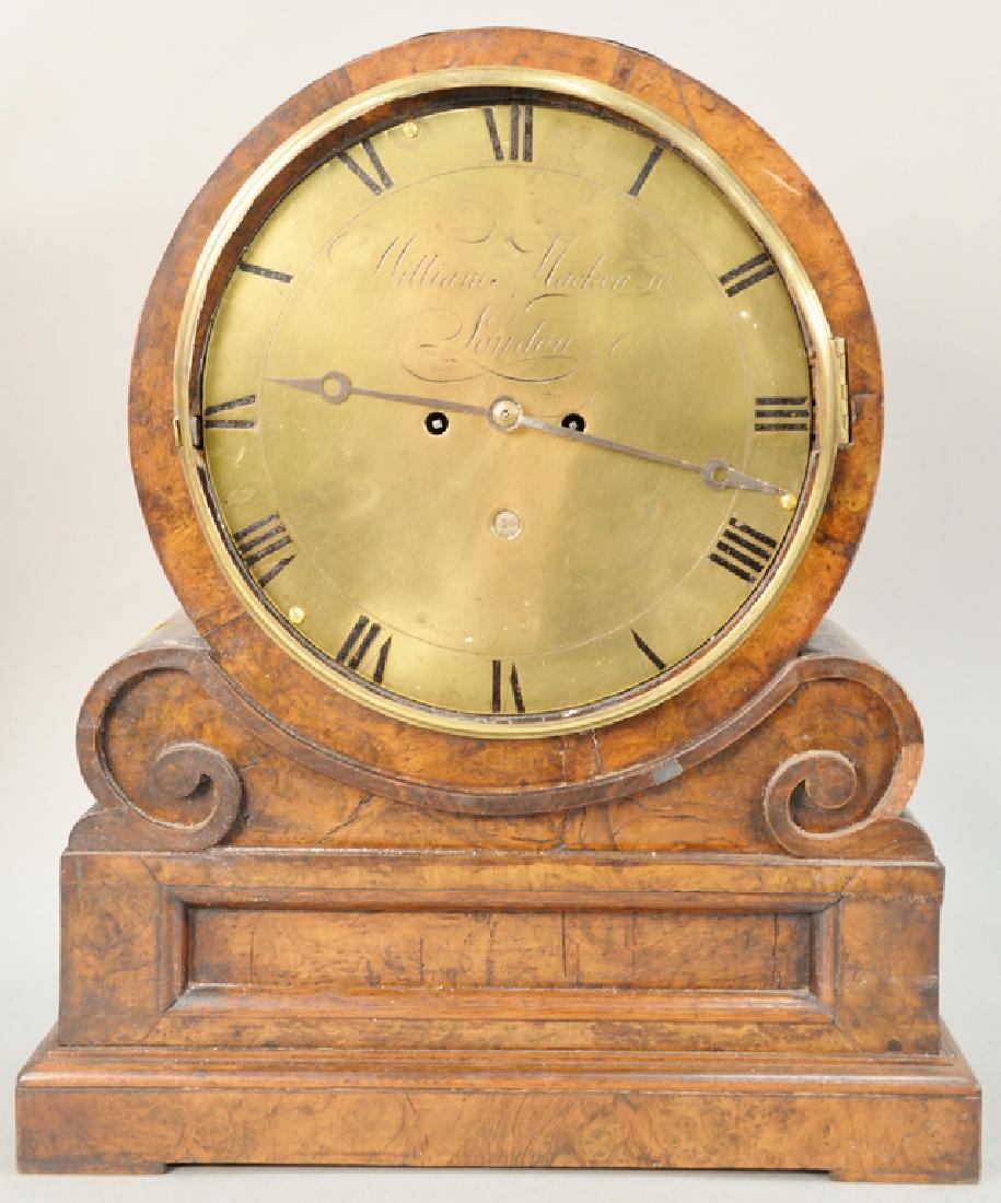 William Mackenzie London mantle clock with brass dial. (1 of 3)