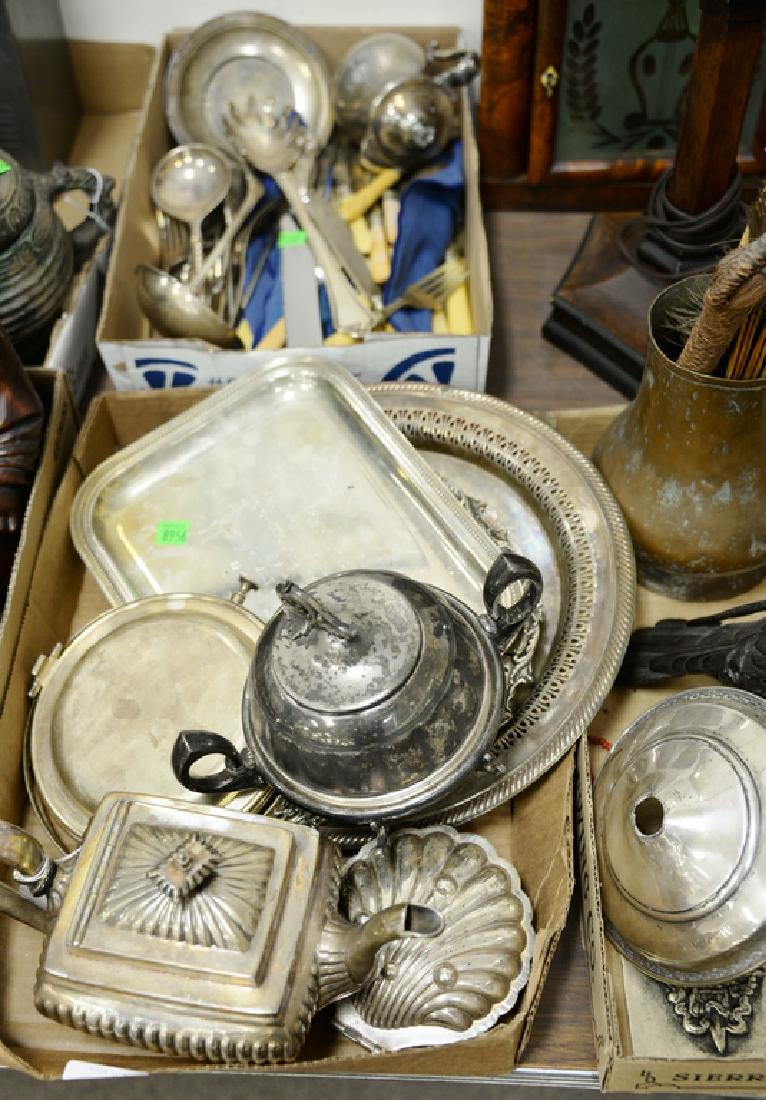 Three tray lots including silver plate, miscellaneous (1 of 4)