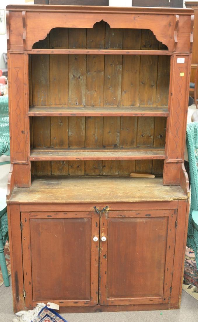 Primitive style cupboard. ht. 57 in., wd. 37 1/2 in. (1 of 4)