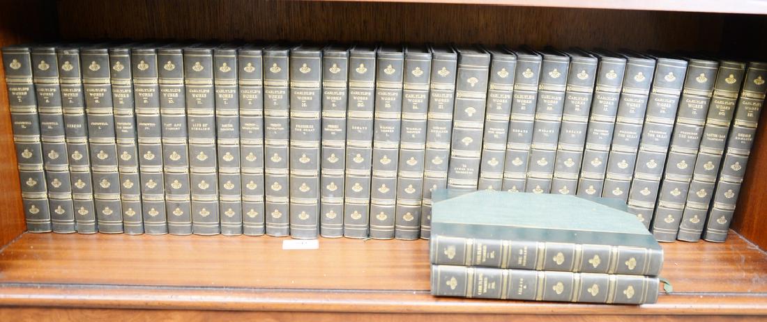 Carlyles Works, Centenary Edition Chapman & Hall, 30: Carlyles Works, Centenary Edition Chapman & Hall, 30 volumes, dark green leather. Provenance: Estate of Kenneth Jay Lane*IMPORTANT NOTE: No credit card payments will be accepted for silver, gold, or j