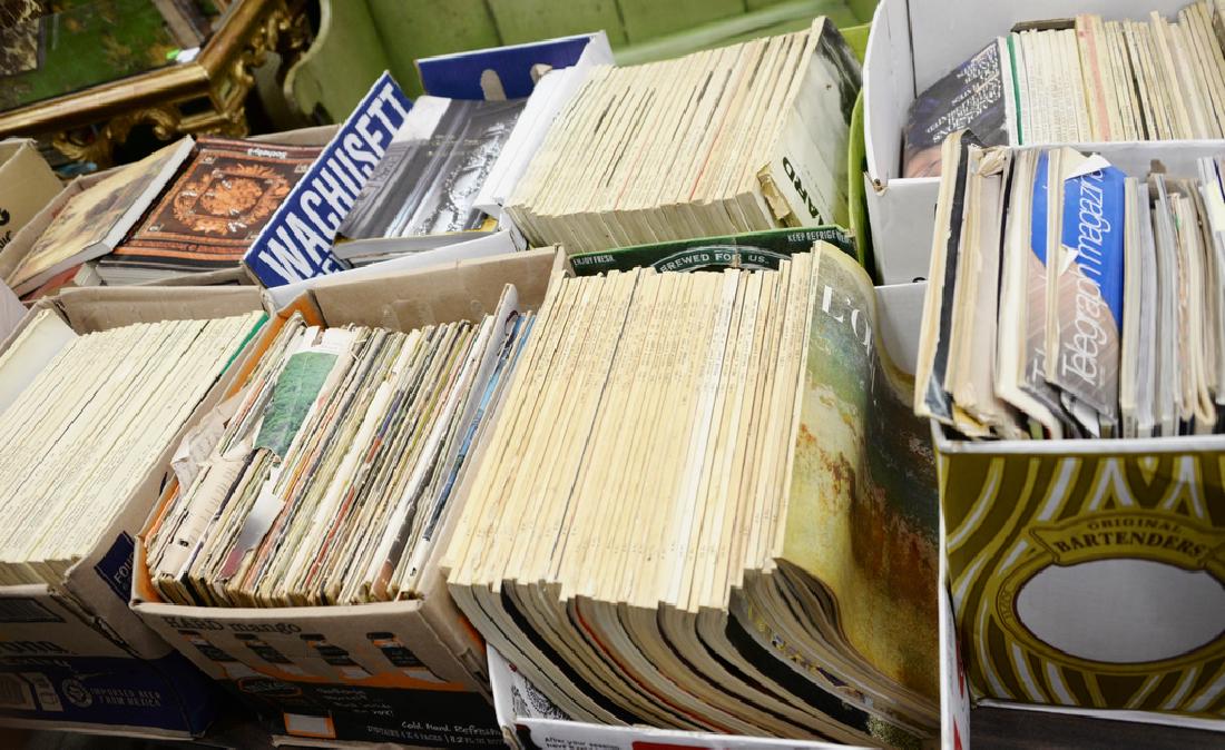 Seventeen boxes of magazines Apollo and The Connoisseur: Seventeen boxes of magazines Apollo and The Connoisseur, Town and Country 70's, and Sotheby's catalogue, all from 1960's and 1970's. Provenance: Estate of Kenneth Jay Lane*IMPORTANT NOTE: No credit ca