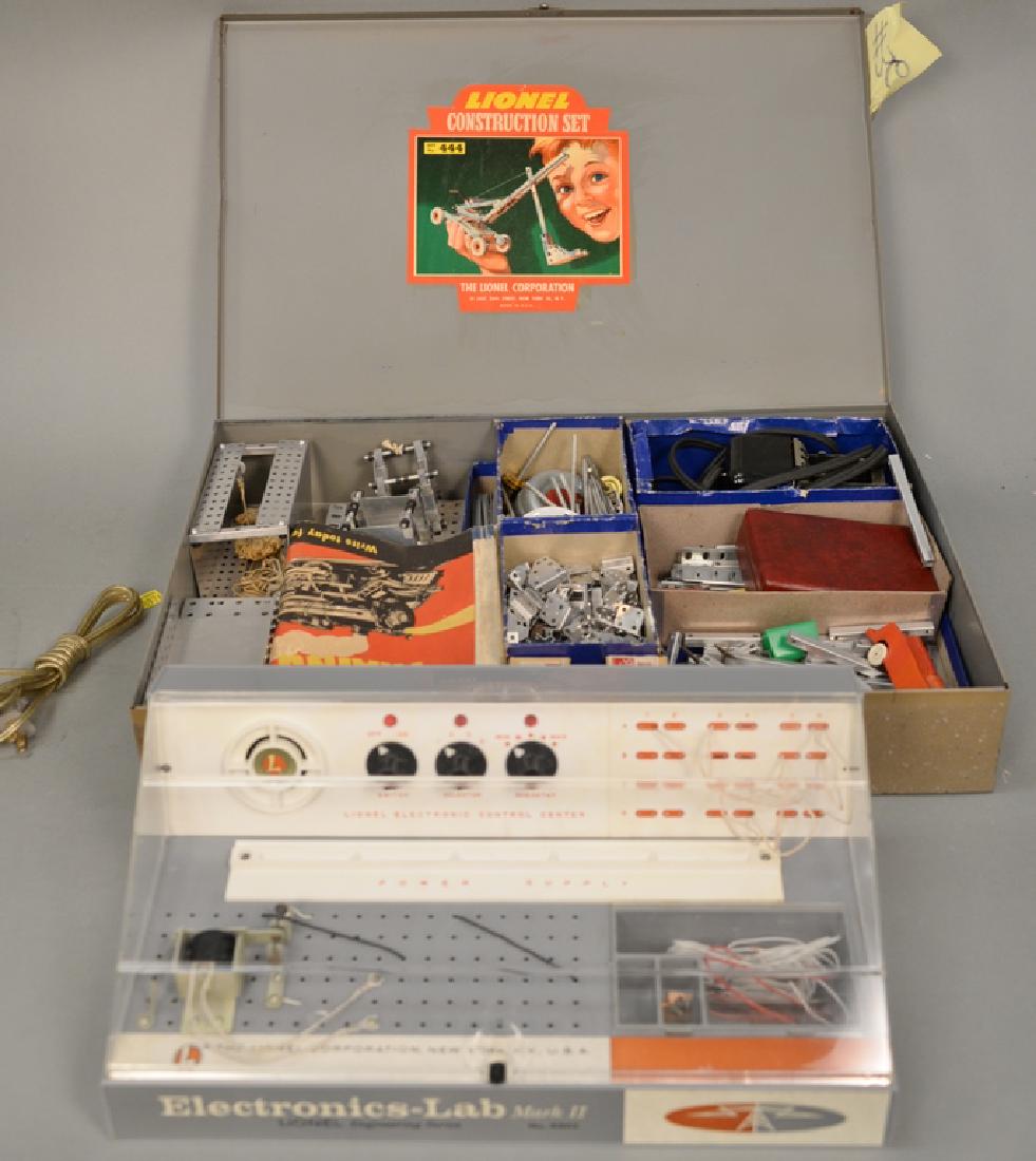Two Lionel pieces to include Lionel 444 construction: Two Lionel pieces to include Lionel 444 construction set in original box along with electronics-lab Mark II 3201.