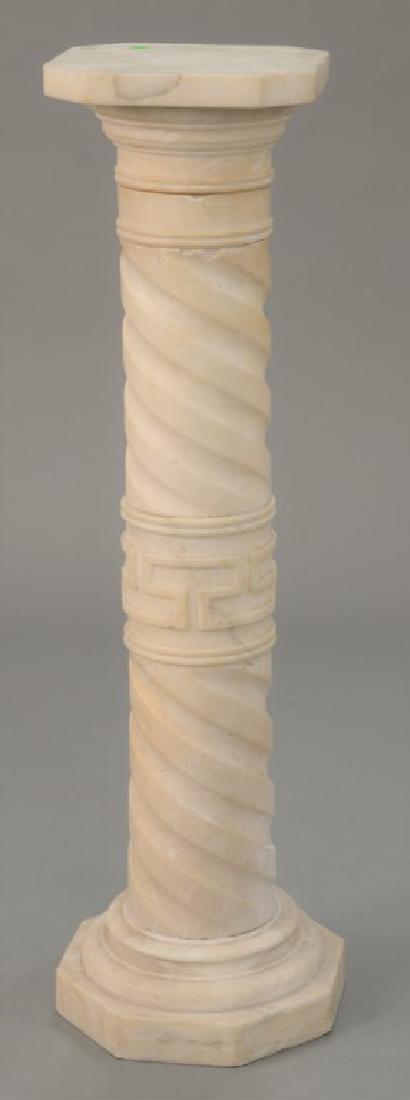 Alabaster pedestal. ht. 39 1/2 in.: Alabaster pedestal. ht. 39 1/2 in.