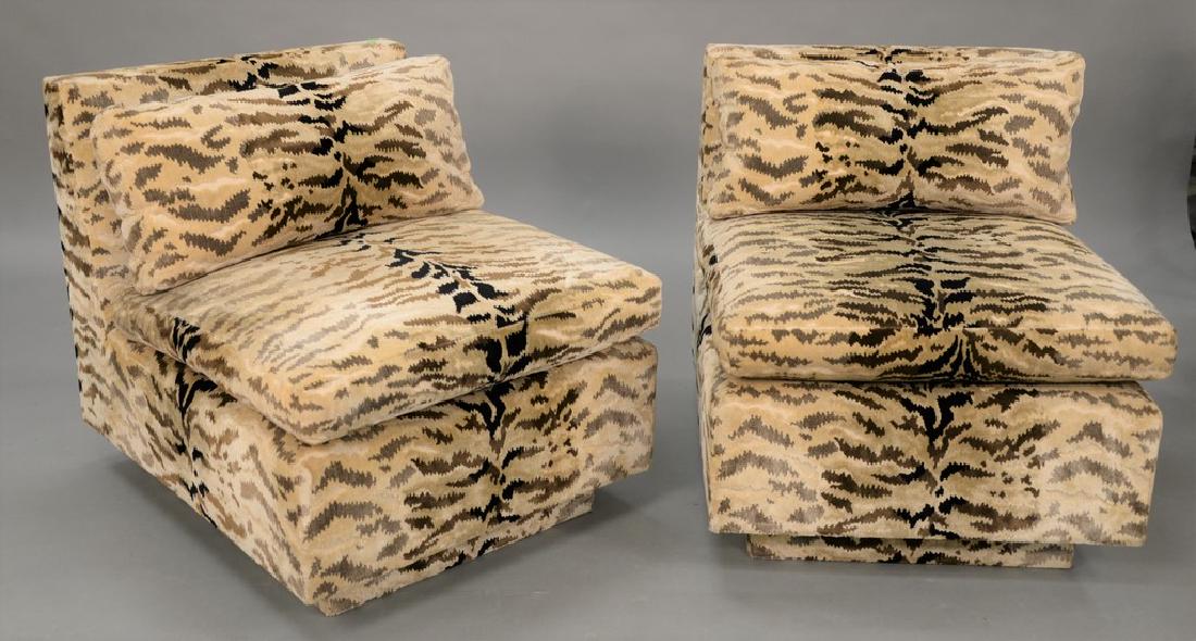Milo Baughman style custom made slipper chairs.: Milo Baughman style custom made slipper chairs.