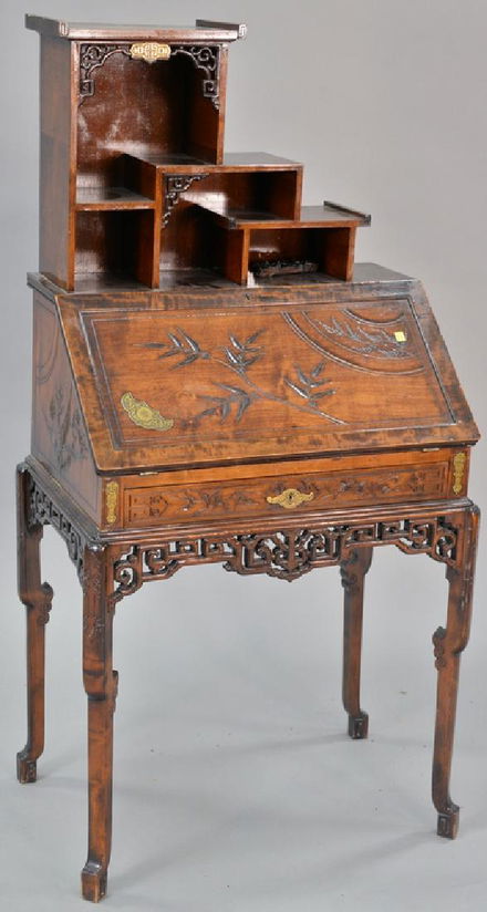 Chinese Oriental Style Drop Front Desk Ht 57 In Wd Mar 23