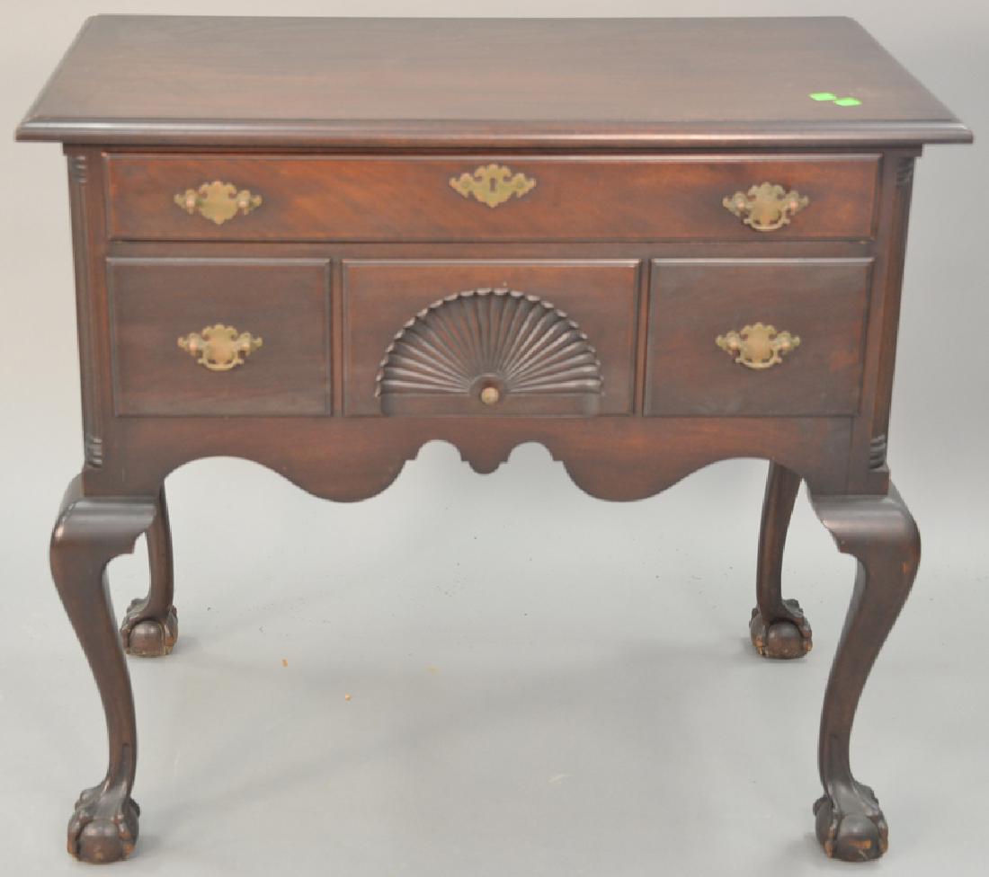Custom mahogany Chippendale style lowboy. ht. 32 in.,: Custom mahogany Chippendale style lowboy. ht. 32 in., wd. 35 in.