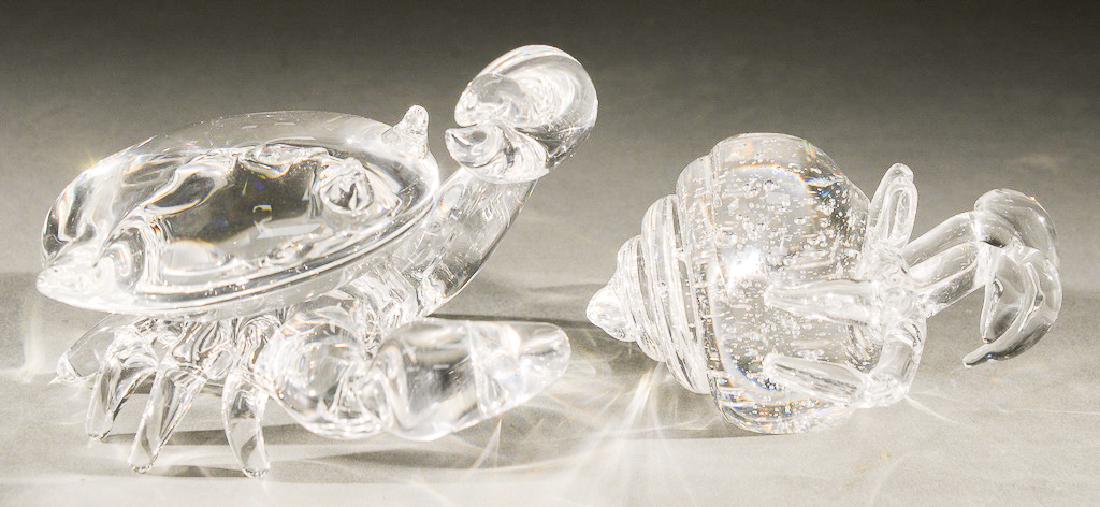 Two Steuben crystal crabs including a Hermit crab and a (1 of 7)