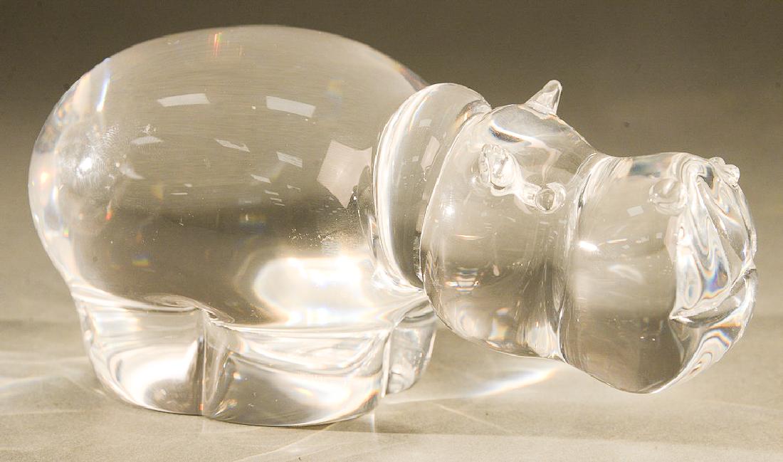 Large Steuben crystal hippopotamus glass figure, #8280, (1 of 4)