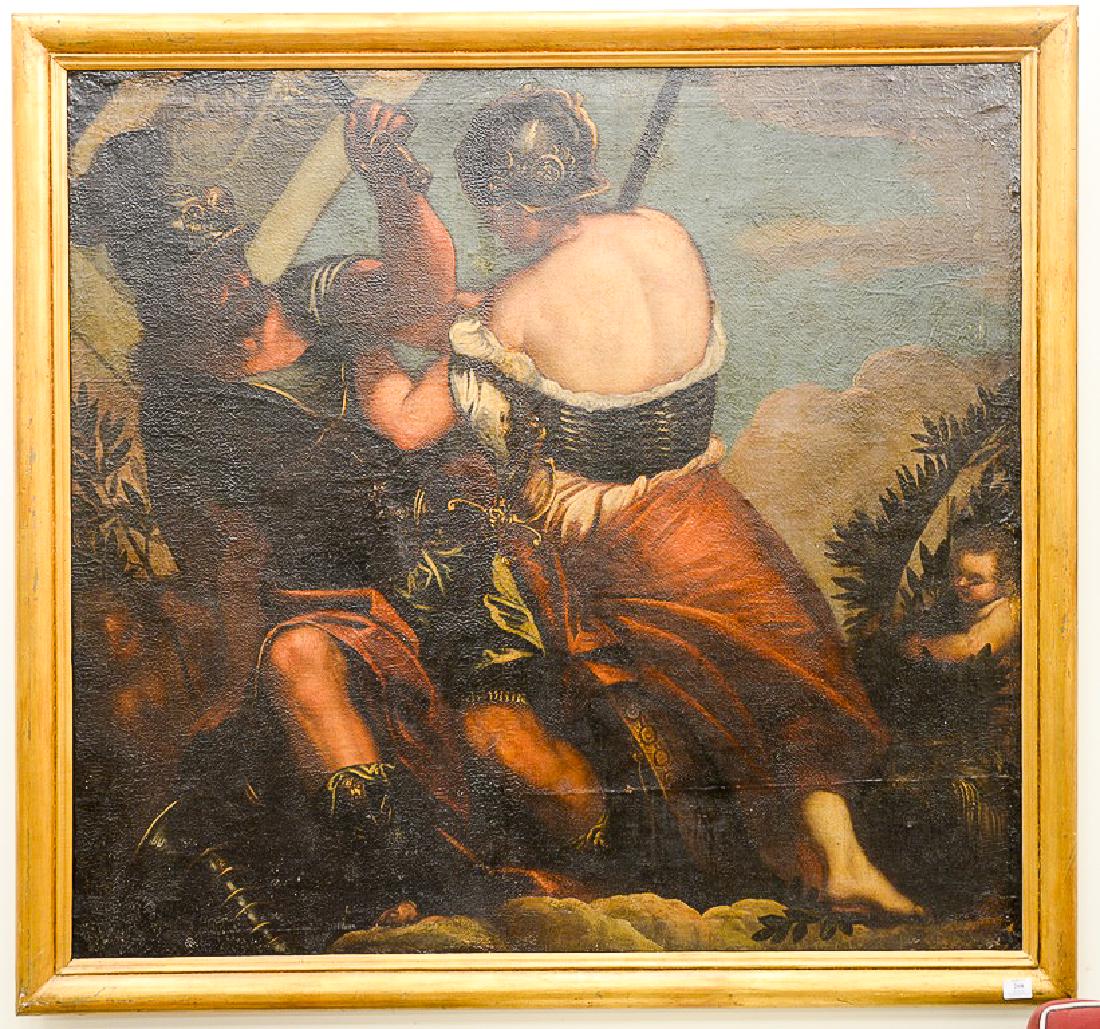 Large Italian School,  oil on canvas,  Soldier Fighting (1 of 6)