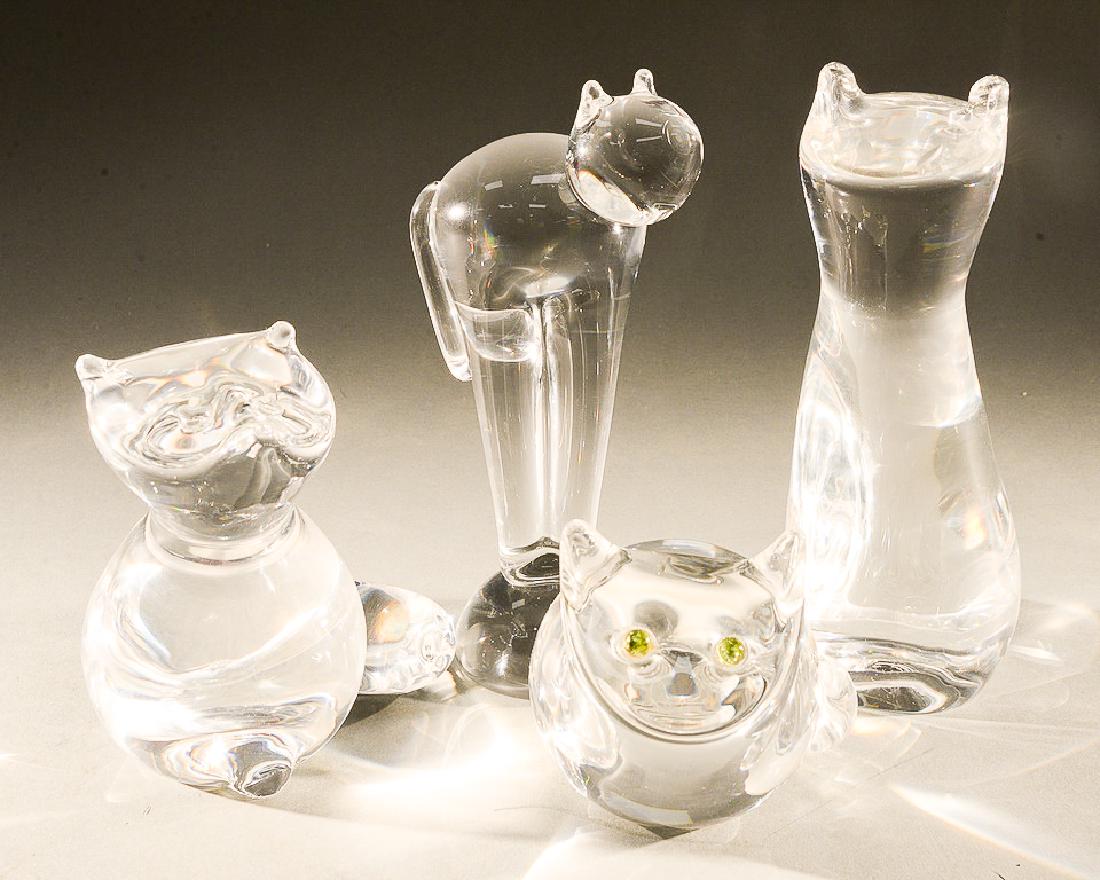 Four Steuben glass animals/cats including Fraidy Cat on (1 of 5)