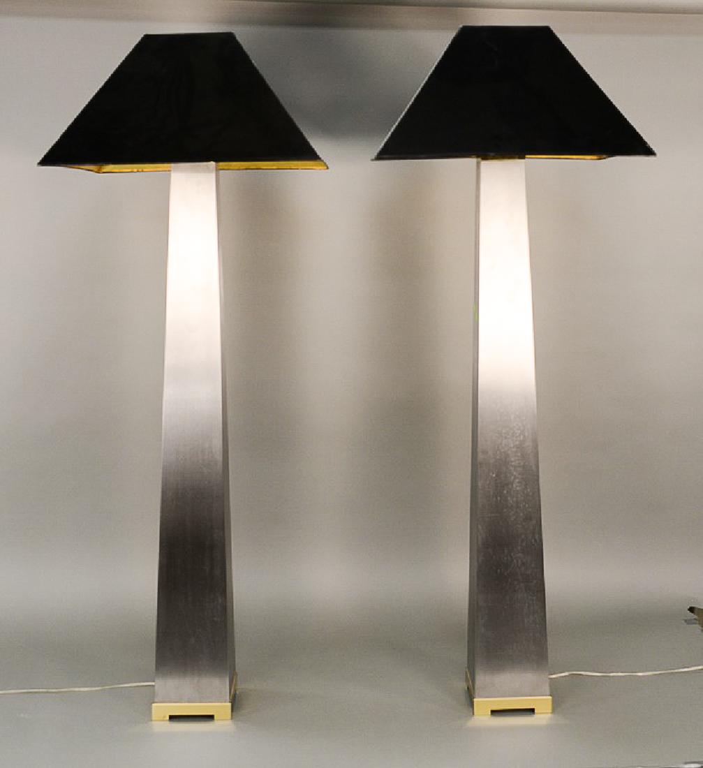 Pair of J. Robert Scott "Lithic" floor lamps, designed (1 of 7)