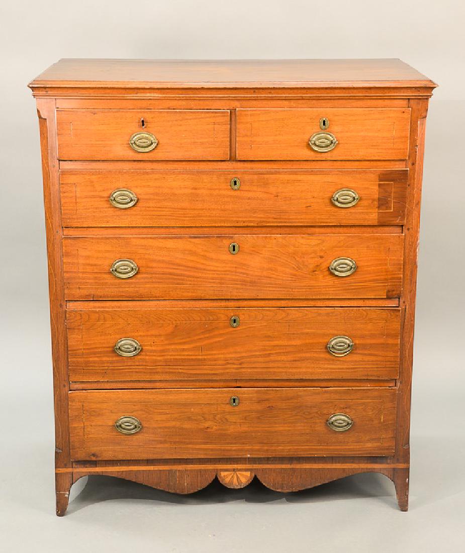 Virginia Federal mahogany tall chest, two over four (1 of 8)