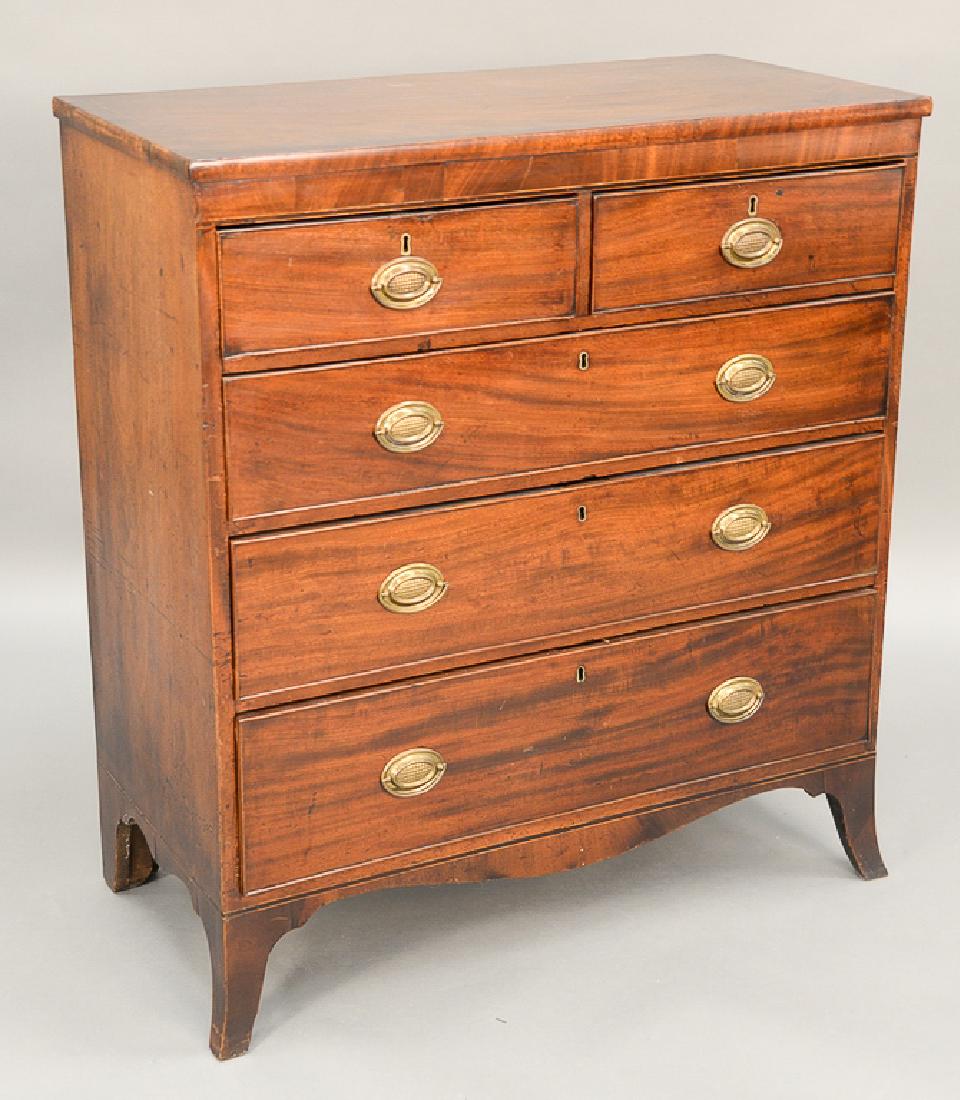 George III mahogany chest, two over three drawer, on (1 of 6)