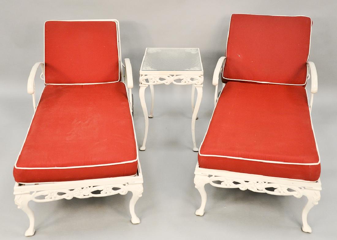 Brown Jordan three piece lot including pair of chaise (1 of 5)